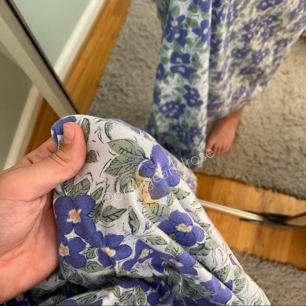 Vintage LL Bean Cotton Dainty Floral Maxi Skirt L - Picture 4 of 7